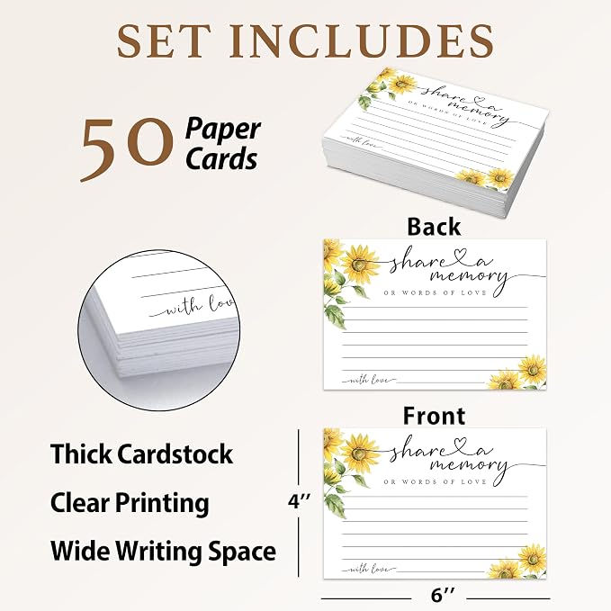 Share A Memory Cards for Celebration Of Life - Set of 50 Memorial Cards for Weddings, Anniversaries, Memorials, Funerals, Birthdays, Graduation, Retirement, Going Away -A04 - Image 2