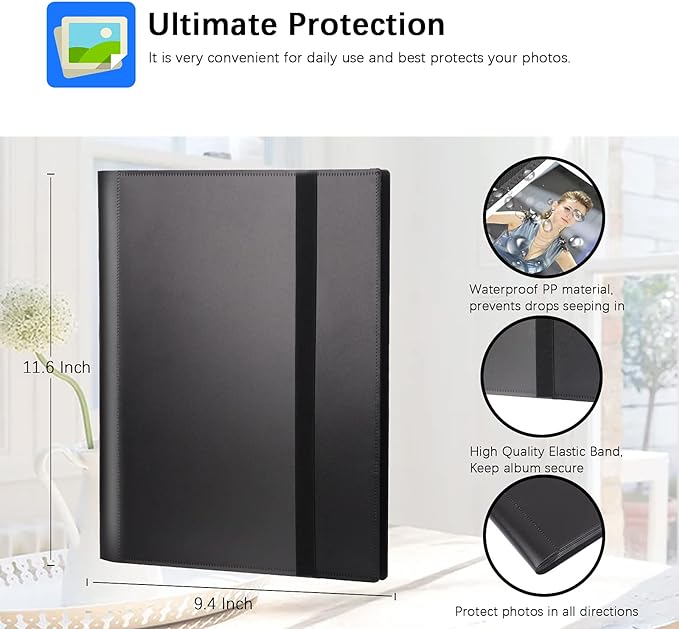 432 Pockets 2x3 Inch Photo Album for Polaroid & Instax Mini Pictures, Black | Large Capacity, Acid-Free Black Pages, Durable Hard Cover, Elastic Band Closure for Secure Storage Everyday Instant Photos - Image 4