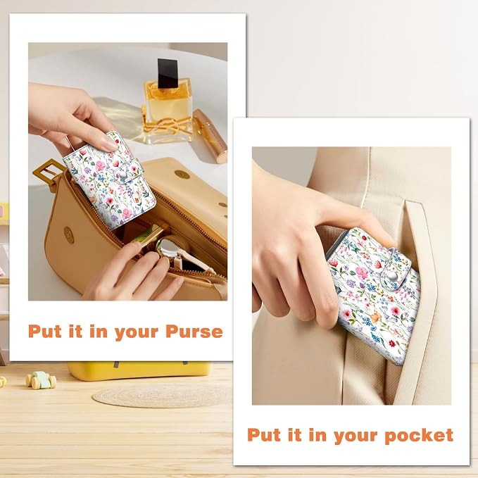 Fintie Mini Photos Album Book for 2x3 Inch Films - 52 Pockets Small Albums | For Fujifilm Instax Mini, Polaroid Hi-Print Pictures, Portable Kpop Photocard Holder, Travel Memory Book, Flower Fantasy - Image 6