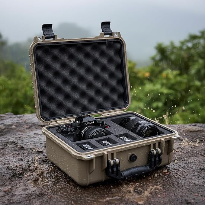 MEIJIA All Weather IP67 Waterproof Hard Camera Case,Hard Protective Case,Hard Case with Customizable Foam,Fit Use of Drones,Camera,Equipments,Pistols(Desert Tan,13.35 x11.63x5.98inches) - Image 6
