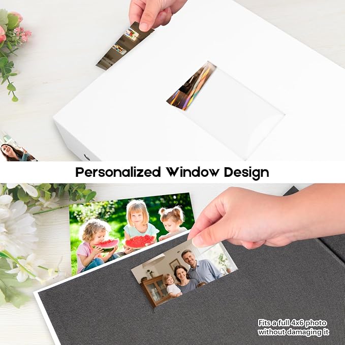 Veicevol Extra Large Photo Album 4x6 Pictures Holds 1000 Photos, White | PU Leather Hardcover, Horizontal and Vertical Photos, Removable Black Acid-Free Pages, Family Wedding & Everyday Photos - Image 4