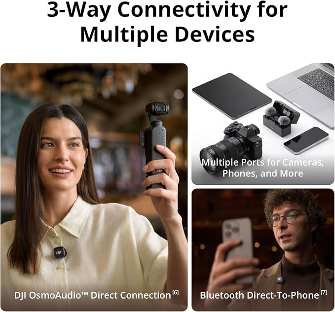 DJI Mic 3 (1 TX + 1 RX), Wireless Lavalier Mic for iPhone/Camera/Android | Ultralight, Extended Operating Time & Fast Charging, 400m Transmission, Noise Cancelling, Vlog, Streaming - Image 5