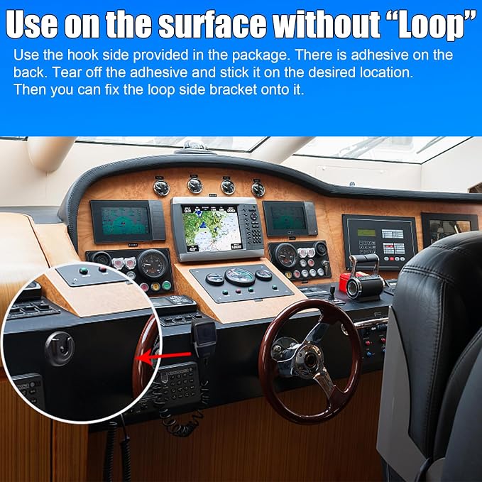 Universal Ham CB Radio Microphone Hanger, Round Knob Mic Holder Mount with Hook and Loop Fastener for Motorola HLN9073B CDM1250 CDM750 GM300 M1225 GM3688 GTX800 Kenwood TK768G TK868G TM471A - Image 5