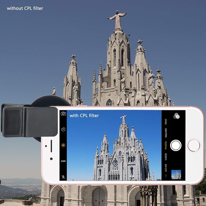 Zomei 37mm Professional Cell Phone Camera CPL Lens Filter with Clip for Galaxy S8 Android Smartphone - Image 6