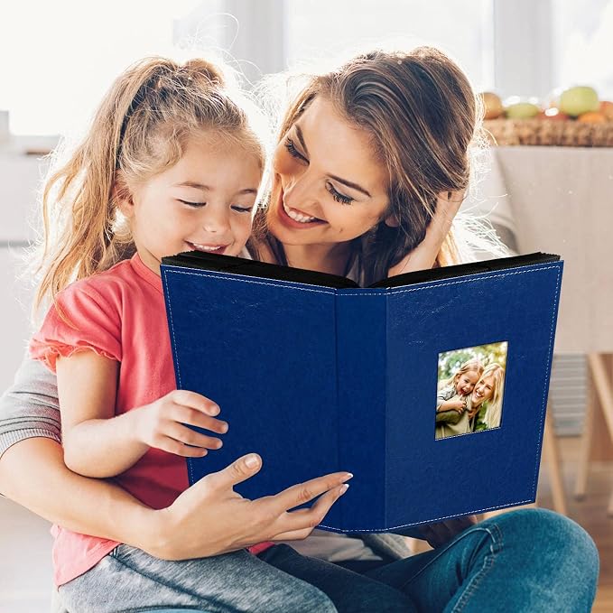 Ywlake Photo Album 4x6 300 Pockets, Leather Photo Albums Holds 300 Horizontal Only Pictures Blue - Image 6