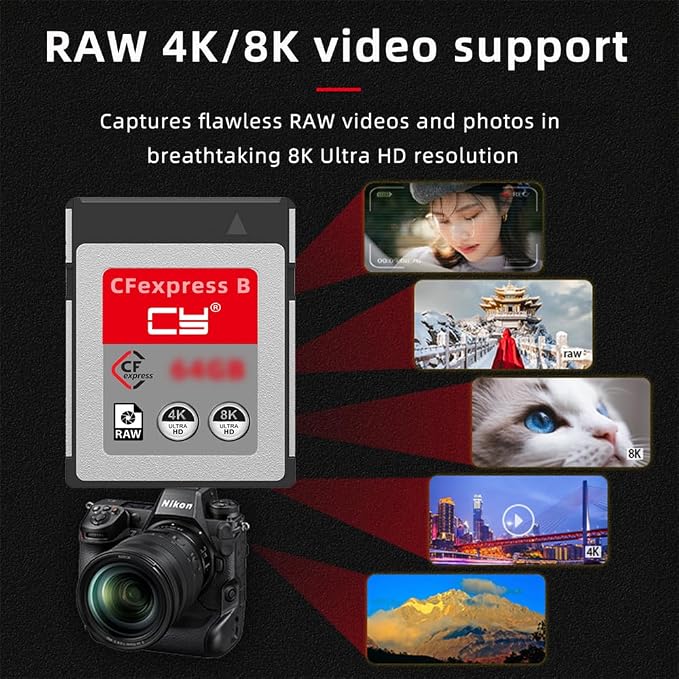 Xiwai CFexpress Type-B 128GB CFE CFB Memory Card Adapter Compatible with XS Camera 8K RAW PCIe Expansion - Image 4