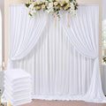 30ft x 8ft Wrinkle Free White Backdrop Curtains for Parties, 6 Panels Thick Polyester Photo Backdrop Drapes for Weddings Birthday Photography Background Curtains by ENJOYYOURPARTY