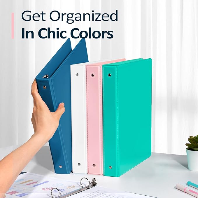 BinderX 3 Ring Binder 1 Inch, 1" Clear View Binder, Navy Blue, Letter/ A4 | Extra Durable, PVC-Free, Customizable, Interior Pockets, 175-Sheet Capacity, Eco-Friendly, Reinforced Hinge, School, Office - Image 7