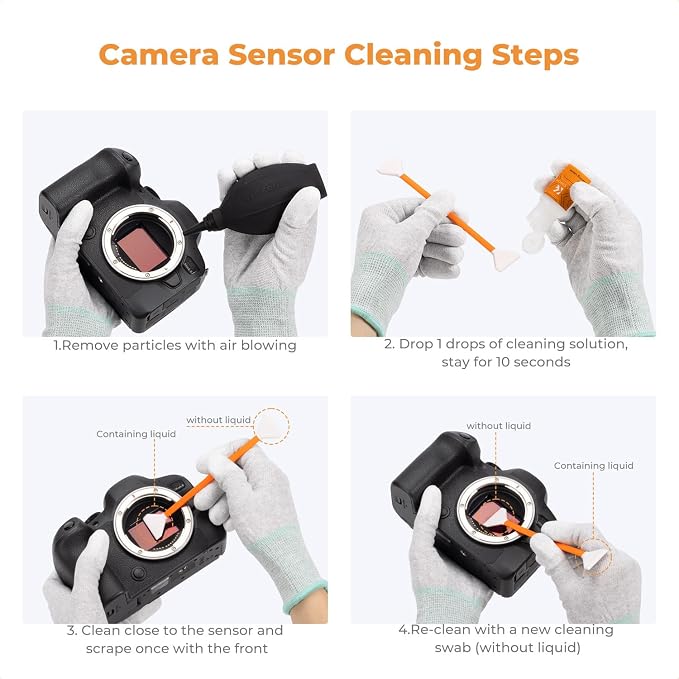 K&F CONCEPT Double-Tipped APS-C Sensor Cleaning Kit with Sensor Cleaner | 16mm Sensor SwabsX10,New Dual-Head Design, Vacuum Sealed,20ML Gentle Cleaner,Precision Cleaning,for Nikon Canon Clean,MC04 - Image 7