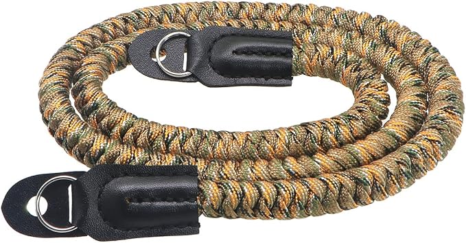 Paracord Woven Camera Neck Shoulder Strap Belt Hand Compatible with Canon Nikon Sony Olympus Pentax Fujifilm Panasonic SLR DSLR Digital Mirrorless Cameras 36inch Camouflage by HITHUT