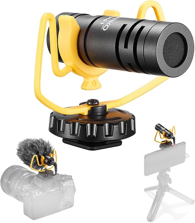 VM01 Lightweight Shotgun Mic for DSLR & Mobile Phone Vlog Recording | 37g Metal Cardioid Mic,Plug‑and‑Play,Shock Mount & Furry Windscreen,Anti‑Interference for Outdoor Vlog,Interview,Short‑Video. by ZENIKO