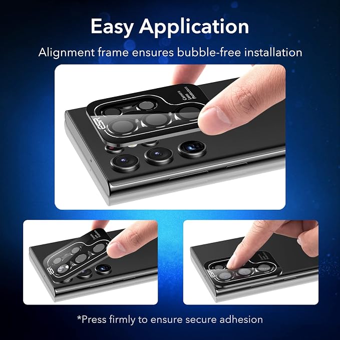 ESR for Samsung Galaxy S22 Ultra Camera Lens Protector, 5 Pack, Black | Individual Camera Cover, 9H Tempered Glass, Original Camera Clarity, Scratch-Resistant, Case Friendly - Image 4
