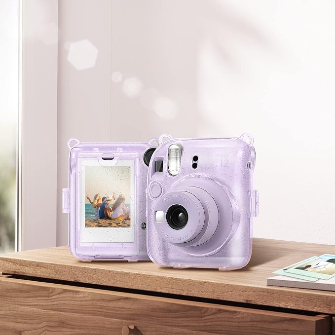 Fintie Protective Case for Fujifilm Instax Mini 12 Instant Camera - Crystal Hard Shell Cover with Upgraded Film Pocket for Storing Photos & Removable Shoulder Strap | Crystal Hard Shell Cover, Back Films Pocket, Adjustable Shoulder Strap, Scratch Pesis... - Image 7