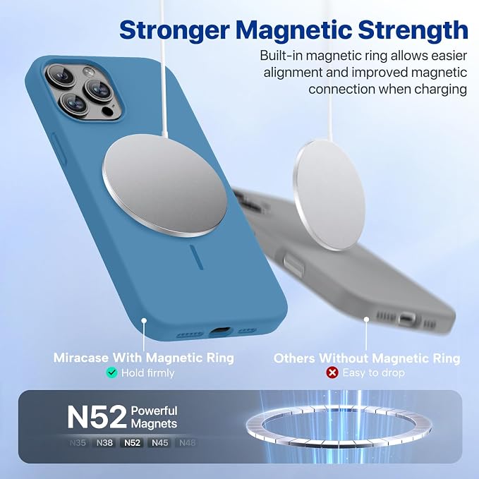Miracase Silicone for iPhone 12 Pro Max Case, Capri Blue | Soft Anti-Scratch Microfiber Lining, Premium Silicone Cover Shockproof Drop Protection Phone Case for 12 Pro Max - Image 7