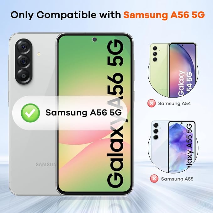 4+4 Pack for Samsung Galaxy A56 5G Screen Protector Camera Lens Protector | 9H Tempered Glass Cell Phone Protector Phone Camera Lens Protector - Image 2