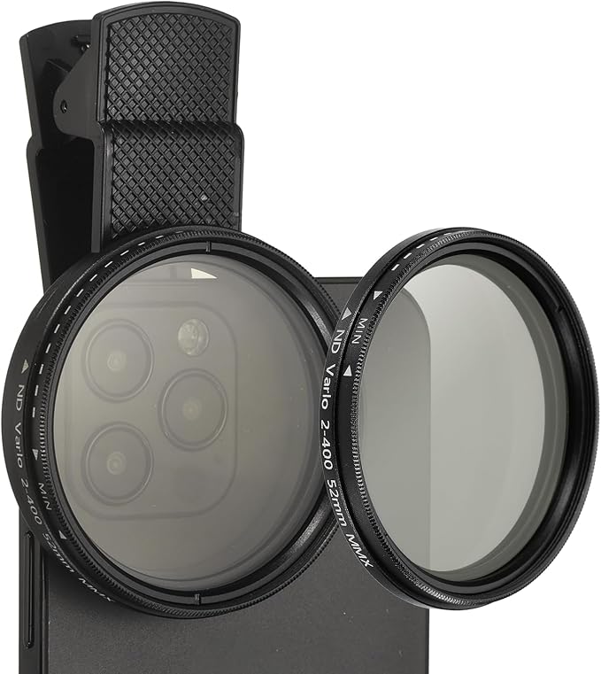 PATIKIL 52mm Phone Camera Lens, Clip-On ND2-400 Filter Circular Polarizing Lens for Most Smart Phones and DSLR Cameras, Black by PATIKIL
