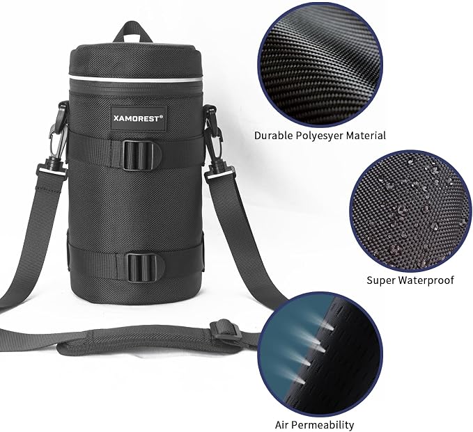 Camera Lens Case Lens Bag Compatible (4.33" x 9.25"(Nylon, Black)) - Image 3