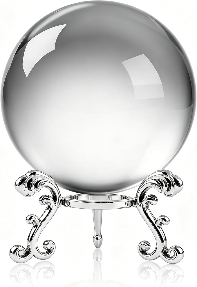 ZEERSHEE 3.1in Crystal Ball with Stand, Photography Prop for Decor | Premium K9 crystal Polished for exceptional clarity Includes display stand and gift box Ready to display by ForCrystalLovers