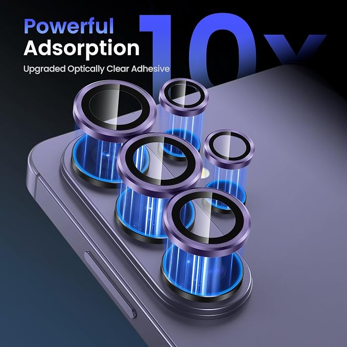 Tensea Compatible with Samsung Galaxy S26 Ultra Camera Lens Protector | 9H Tempered Glass Camera Cover Screen Protector Metal Individual Ring [Installation Tray][Case Friendly] - Image 4