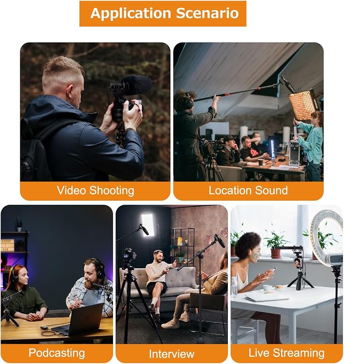 COMICA VM40 Wireless Shotgun Microphone for Camera,Smartphone and PC | with Receiver Support APP Control USB C Digital Output for Video Recording, Podcasting and Interview - Image 9