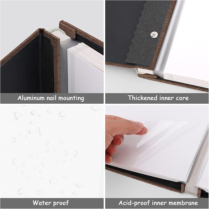 Zesthouse Large 18In Photo Album Self Adhesive 60 Pages, Scrapbook Albums with Sticky Page Holds 10x12 & 8x10 & 5X7 & 4x6 Pictures, DIY Photo Book Ideal Gift for Family Wedding Baby - Image 6