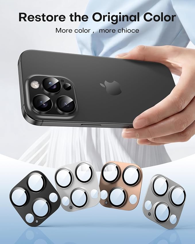 TAURI 2 Pack for iPhone 16 Pro Max/16 Pro Camera Lens Protector, Black | Full Coverage Military-Grade Shatterproof, Upgrade AR Anti-Reflection Ultra Clear Transmission & Case Friendly - Image 8