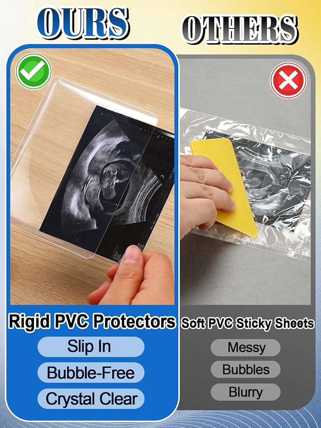 Easy-Slide Photocard Sleeves Photo Protector for 3x4in Ultrasound Pictures | Keep Baby Sonogram Picture/Special Memories Safe, Pregnancy Journal Must Haves, Pregnancy Gifts for Expecting Mom, 20 Pack - Image 2
