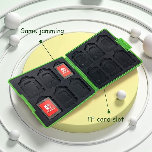 doepeBAE Game Card Case for Nintendo Switch,Portable Game Card Holder,Hard Shell Storage Case,Large Capacity Switch Card Organizer with 12 Card Slots (L Green) - Image 5