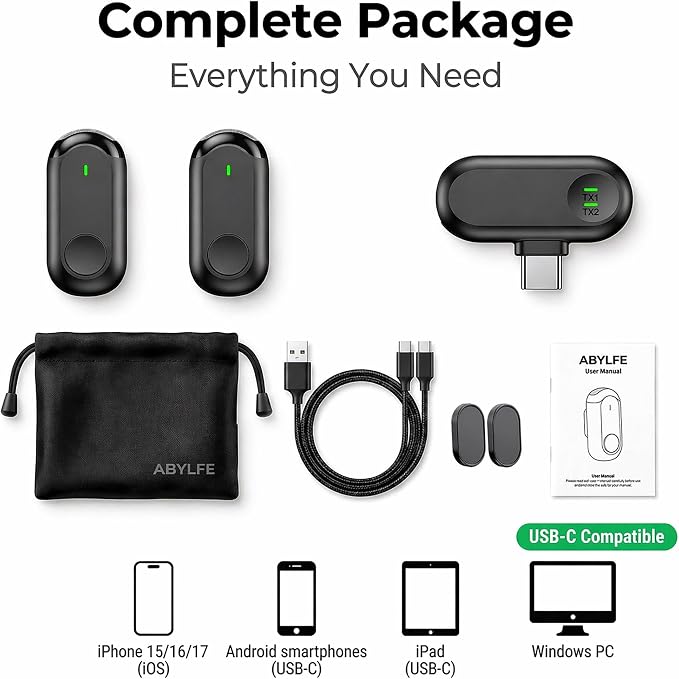 Wireless Mini Microphone for iPhone Android,Mini Mic for Video Recording,Plug & Play Lapel Professional Mic with Noise Reduction, Mute, and Reverb for YouTube TikTok Vlog Podcast - Image 7