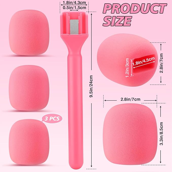 Facmogu Pink Mic Holder for DJI Wireless Mic, Handle for Rode Wireless Pro | 3PCS Foam Cover | Pink Microphone Accessories for Dji Mic Mini | Interview Handle for DJI/Rode/Hollyland Lark Lavalier - Image 5