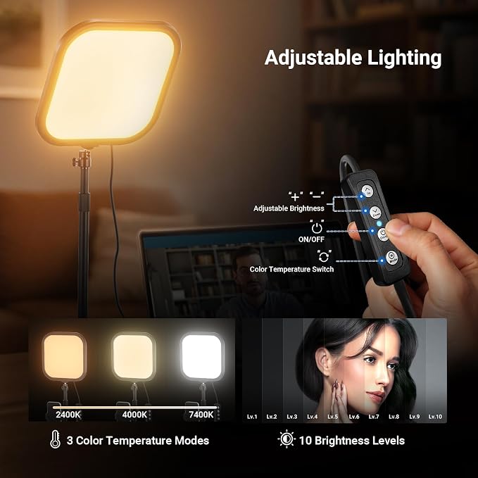 NEEWER Basics 10.8" Video Conference Lighting, 15W Bi Color Edge Lit Full Screen CRI95+ Ring Light with Desk Stand & Phone Holder for Webcam Meeting Streaming Computer Laptop Zoom Calls - Image 4