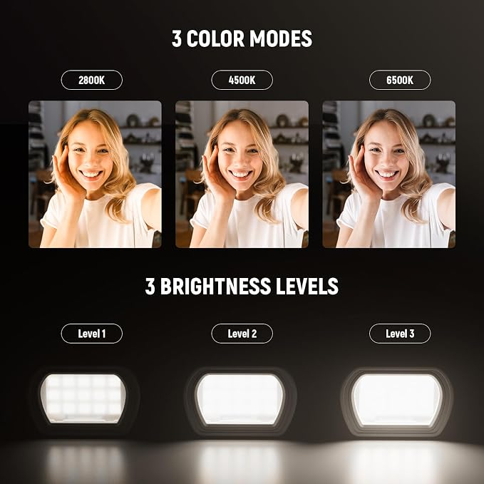 NEEWER Basic M21 Magnetic Light Compatible with DJI OSMO Pocket 3 Xtra Muse | Gimbal Camera Auxiliary Light, 1.3W USB C Rechargeable Plastic Mini LED Fill Light Attachment, Selfie Vlog Video Recording - Image 3