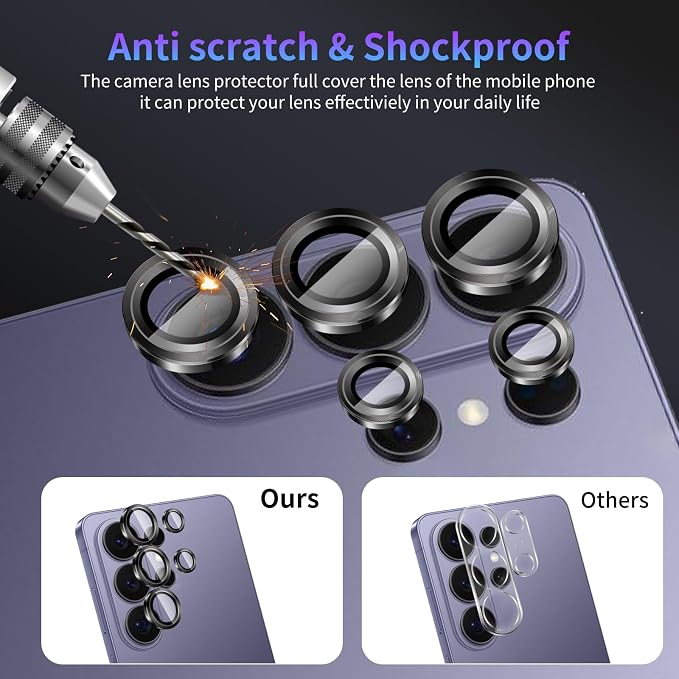 Camera Lens Protector for Samsung Galaxy S26 Ultra,1 Pack | Tempered Metal Glass Camera Cover Film,HD Clear,Anti-Scratch Lens Screen Protector Film,Case Friendly,Black Titanium - Image 4