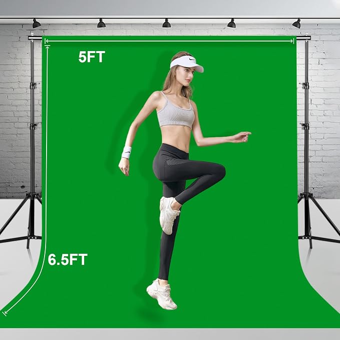BEIYANG 5 Ft x6.5 Ft Photography Backdrop Green Screen, Green Background Non-Reflective Fabric, Wrinkle Resistance Greenscreen Photo Background for Chromakey Photo Studio Video Shooting - Image 7