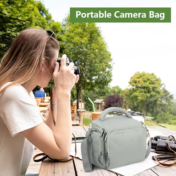 Ainiv DSLR Camera Bag, Large Waterproof Anti-Shock SLR Camera Case, Grey | Adjustable Shoulder Strap Camera Backpack, Portable Crossbody Single Shoulder Backpacks Compatible with Canon, Sony, Nikon - Image 7