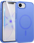 FNTCASE for iPhone 17e/ iPhone 16e Case, Fit for Magsafe, Screen Protector | Matte Magnetic Back, 14FT Military Grade Drop Protection, Shockproof Protective Phone Cover, Full Ultramarine by FNTCASE