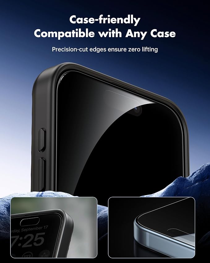 UNBREAKcable Privacy Screen Protector for iPhone 15, 2-Pack | True 28° Anti-Spy, Shatterproof Tempered Glass, 9H Hardness, Easy Install, Bubble-Free, Anti-Scratch, Case Friendly - Image 7