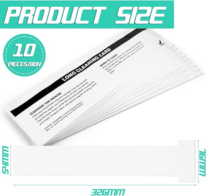Feifeiya Set of 10 Cleaning Cards Kit for ID Card Printer Maintenance | Daily Kit for Badge Printers, Print Head Clean, Extends Device Life, Easy Maintenance, Improves Quality - Image 2