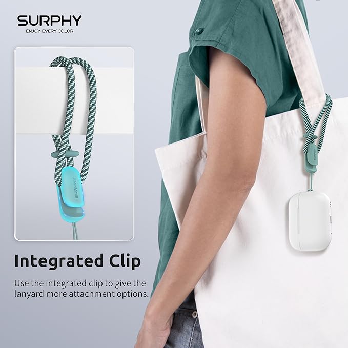 SURPHY 2 Pack Phone Lanyard, Phone Wrist Strap for Case, Camera Wrist Strap | Ultra-Light 2-Color Braided Phone Strap, Cellphone Charm Strap, Anti-Lost Wrist Lanyard for Women and Men, Green Gray - Image 3