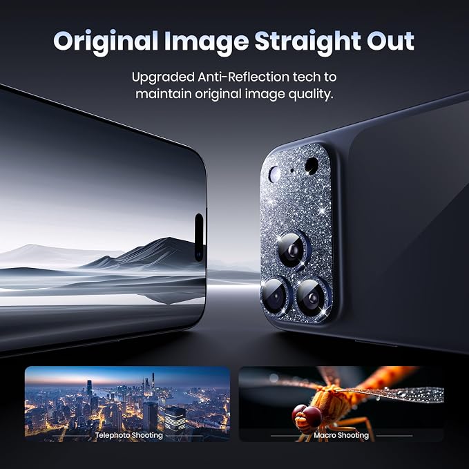 Hoerrye for iPhone 17 Pro Max Camera Lens Protector - 12FT Shatterproof | Military Grade Protection, Strong Adsorption, 9H+ Tempered Glass Camera Screen, Full Protective Cover, Case Friendly - Image 4