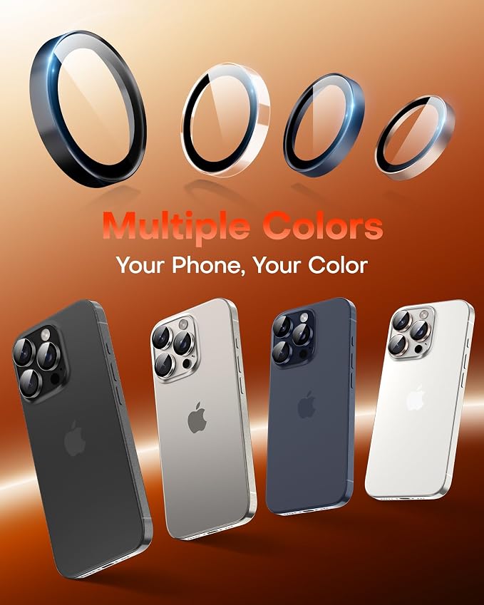 TOCOL for iPhone 15 Pro Max Camera Lens Protector/iPhone 15 Pro Camera Lens Protector Tempered Glass HD Individual Scratch Resistant Cover Accessories Case Friendly 2 Pack（Clear） - Image 7