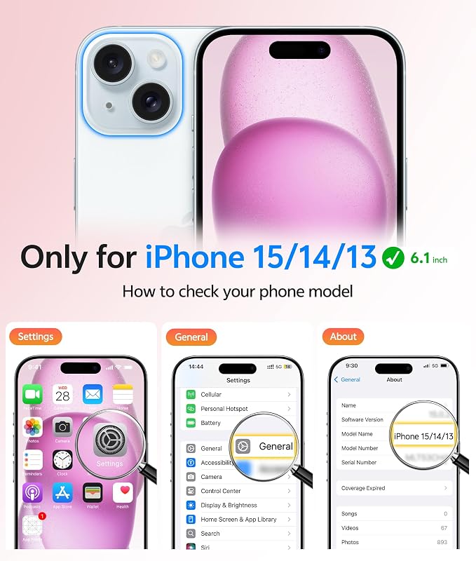 FNTCASE for iPhone 15/14/13 Case, Fit for Magsafe, Glass Screen Protector | Translucent Matte, Magnetic Phone Cases, 14FT Military Grade Drop Protection, Slim Shockproof Protective Cover, Pink - Image 2