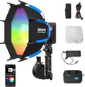 amaran Ray 120c RGB Video Light,120W Portable Studio Light IP54 | CCT 1,800K-20,000K,APP Control Bowens Mount LED Lights for Photography w/Softbox Portable Bag by amaran