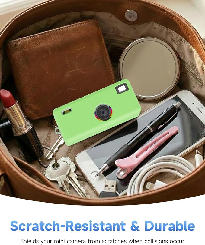 Silicone Case for Kodak CHARMERA Keychain Digital Blind Box accessories,Soft Silicone Protective Case,Comes with Screen Protectors and Wrist Strap - Matcha green - Image 7