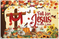 Thanksgiving Banner 8x6ft Polyester Fall for Jesus He Never Leaves Banner Outdoor Happy Thanksgiving Backdrop Fall Decorations for Party Pumpkin Patch Backdrop by Leowefowa