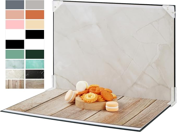 Meking 9Pcs 16Patterns Product Photography Backdrops,Photo Backdrop Board | Double Sided Tabletop Photo Background for Food/Makeup/Jewelry etc(16.5X11inch) by Meking
