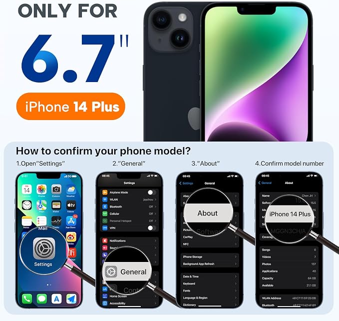 miracase Magnetic for iPhone 14 Plus Case, [Soft Anti-Scratch Microfiber Lining], Compatible with MagSafe, Silicone Shockproof Protection Phone Case for iPhone 14 Plus,Blackcurrant - Image 2