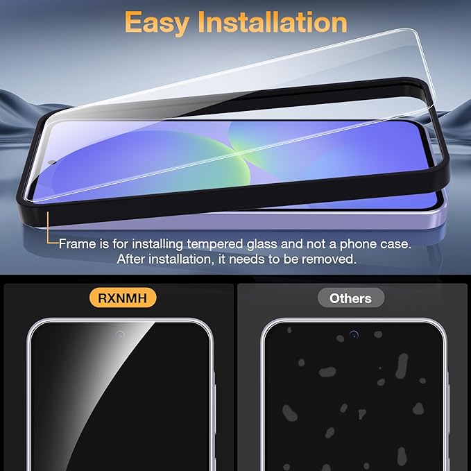 for Samsung Galaxy A36 5G Screen Protector & Camera Lens Protector | 2+2 Pack, Ultra HD Tempered Glass, Case Friendly, Anti-Fingerprint, Anti-Scratch, Bubble Free, with Easy Installation Frame - Image 7