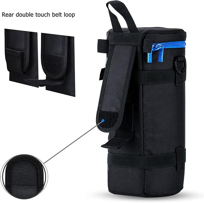 Large Camera Lens Case for Sigma 150-600mm C & Nikon 200-500 Below 5x11.4'' | Deluxe Camera Lens Carrying Bag for Tamron SP 150-600mm f/5-6.3 Di VC USD G2,RF 800mm f/11 IS STM, JBL Xtreme and Lenses - Image 9