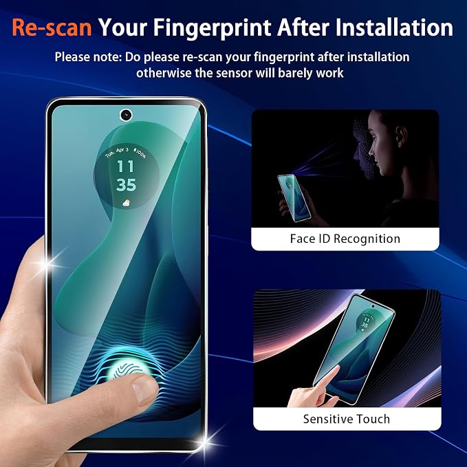 (3+2 Pack) Designed for Motorola Moto G 5G 2024 Tempered Glass Screen Protector + Camera Lens Protector,[3D Touch][Bubble-Free][Anti-Scratch] Screen Protector Glass For Motorola G 5G 2024 - Image 4